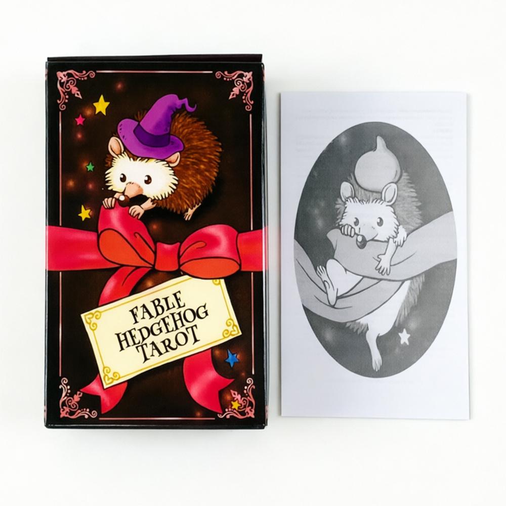 12x7CM Fable Hedgehog Tarot Cards For Beginners With Paper Guidebook , Cute Tarot Cards For Divination, Meditation & Gifts