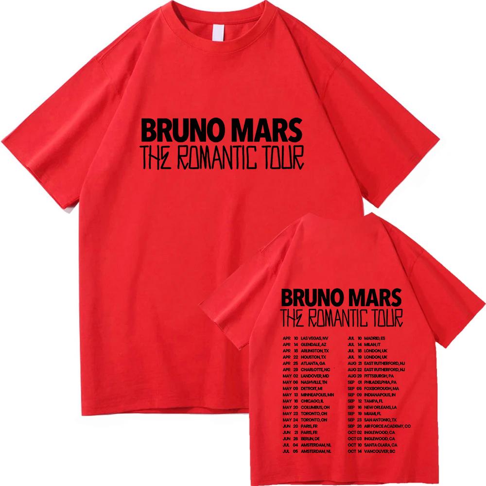 Бруно Марс Романтичный Тур 2026 Футболка Бруно Марса Унисекс для Подростков и Взрослых Одежда для Концертов Хлопковый Комфорт Шикарные Топы
