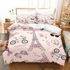 Комплект пододеяльников King Comfortable с цифровой печатью Розовая Любовь Эйфелева башня Роскошный комплект постельного белья 28*28 Включая (Пододеяльник+наволочка