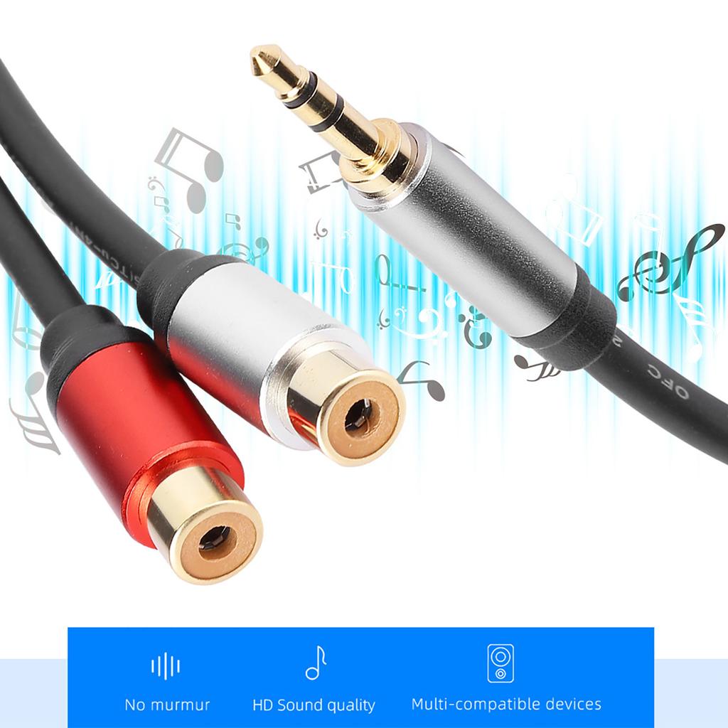 O Кабель 1, разделенный на 2 3,5 мм штекер и 2RCA гнездо стерео провод для подключения сабвуфера 0,3 м 11,8 дюймов