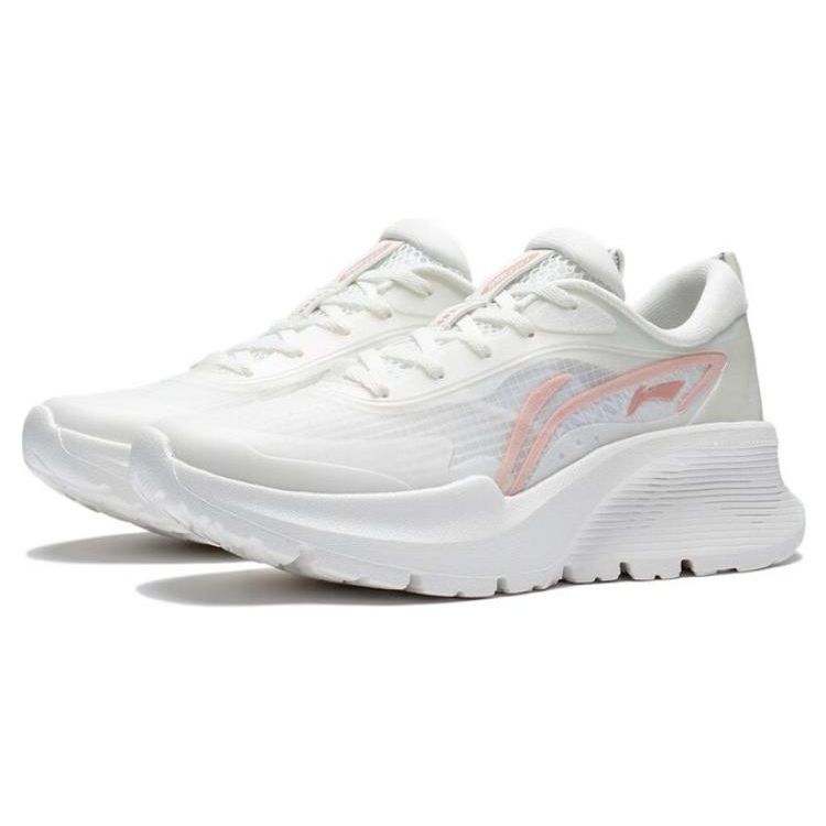 Li-Ning Eazgo Soft Durable Breathable Low-Top Running Shoes Women Sneakers White ARST038-3