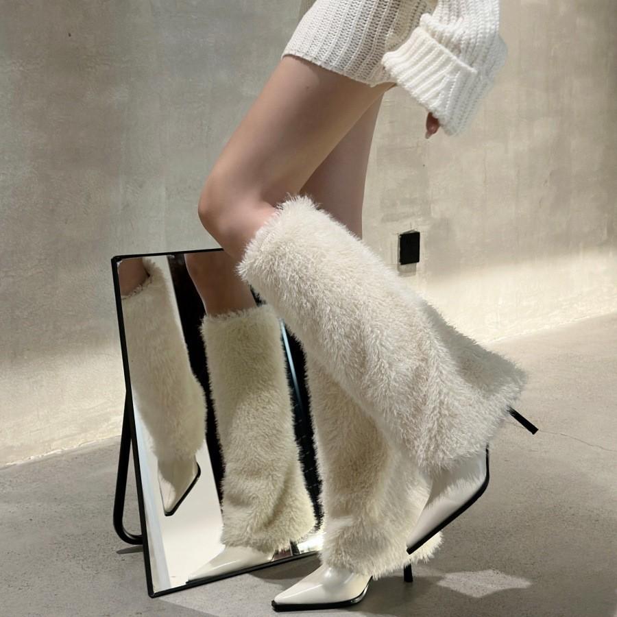 Французский стиль знаменитостей волосы ботинки дети 2025 осень и зима новый острый носок тонкий каблук высокий каблук женские высокие сапоги