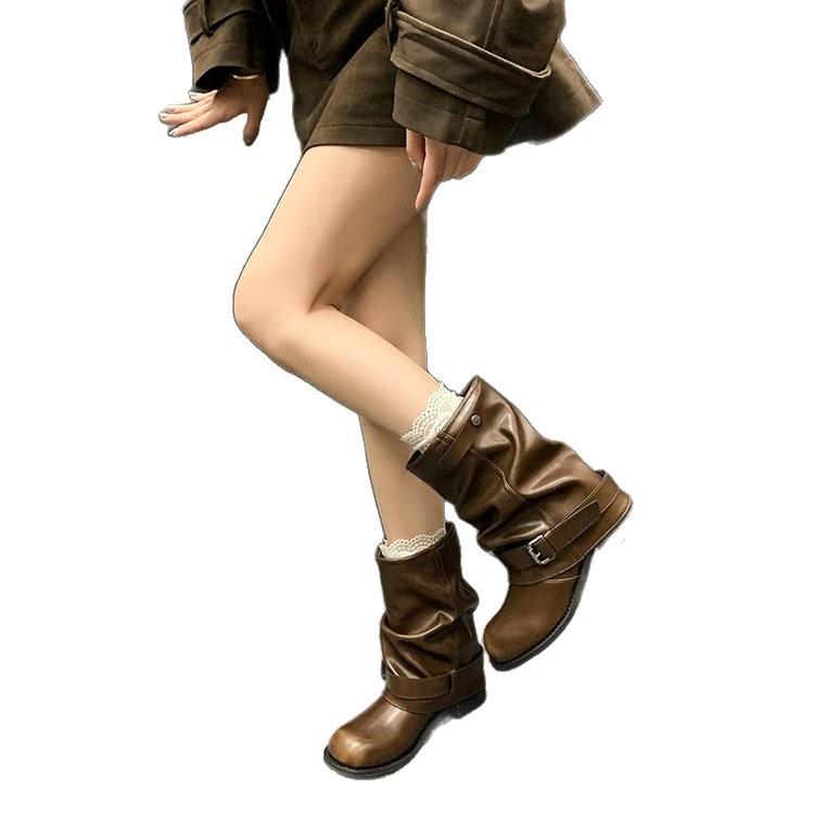 [Mango Home] Summer Boots Women's Thin Dance Boots with Skirts Xinjiang Giant Good-looking Pants Pile Pile Boots