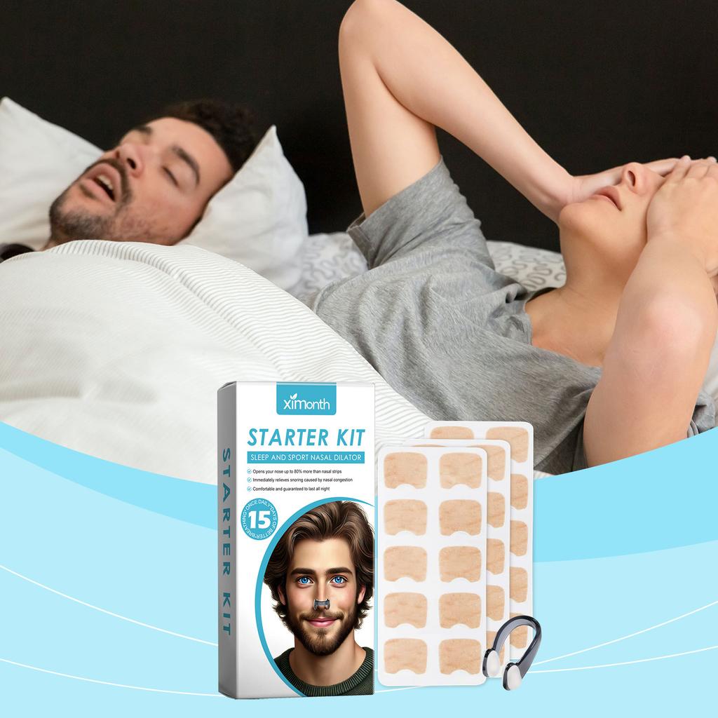 XIMONTH Snore Care Kit Gentle Nasal Cleanse Daily Nasal Care Nasal Strips Home Pack Portable