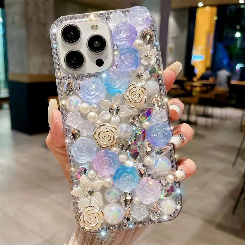 Роскошный модный лазерный красочный чехол для телефона с цветочным рисунком для iPhone 15 14 13 12 11 Pro Max X XS XR XS Max 8 7 Plus SE 2020 противоударный чехол
