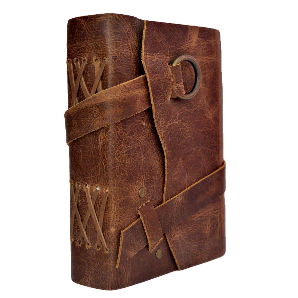 Eono Vintage Leather Diary , Leather Bound Journal Large Writing Notebook 200 Handmade Pages with 5 X 7 Inch.