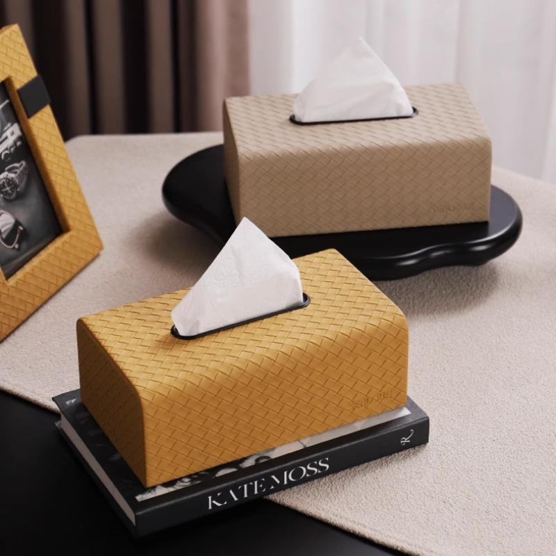 Роскошная плетеная кожаная салфетница, настольный декор для лобби, гостиной, журнального столика, органайзер с премиальным мастерством