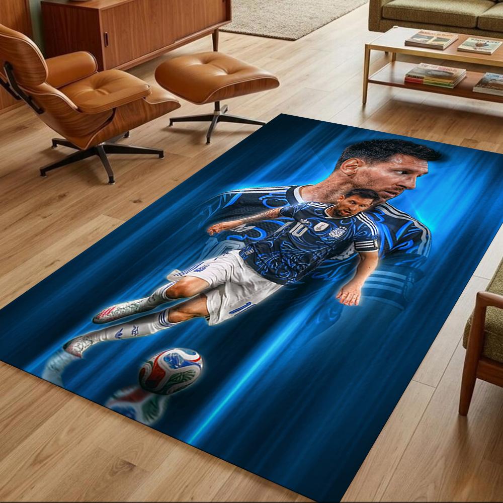 Football Messi Carpet Perfect for Outdoor Dining Room Playrooms Study room Anti-slip Rug Decorate Offices Birthday/Christmas Gift