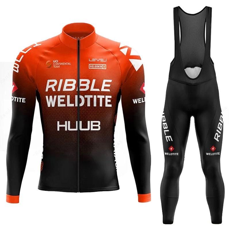 HUUB Mens Womens Long Sleeve Cycling Jersey Set Milk Fabric Moisture Wicking Bike Wear