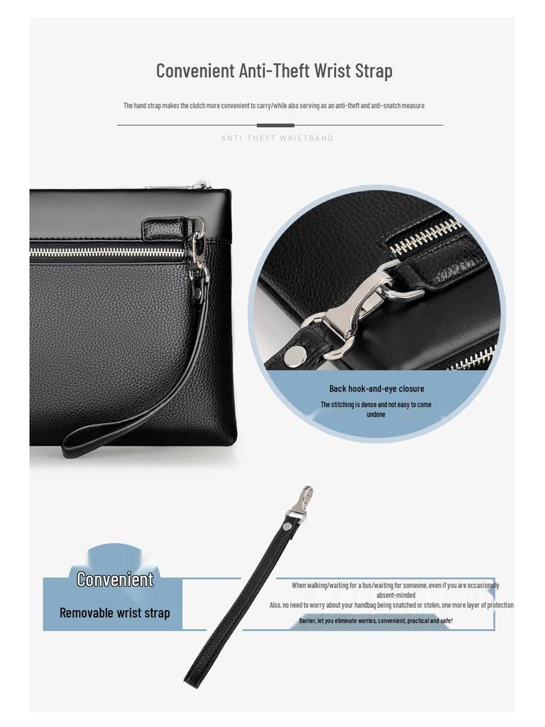 Мужской клатч-кошелек из мягкой кожи большой вместимости - Модная повседневная сумка и сумка-конверт