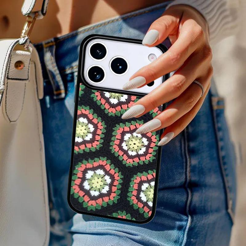Чехол для телефона крючком "Бабушкин квадрат" для iPhone 17 Air 14 15 13 12 Max Чехол для Apple 14 15 16 16e 11 Pro Max Plus