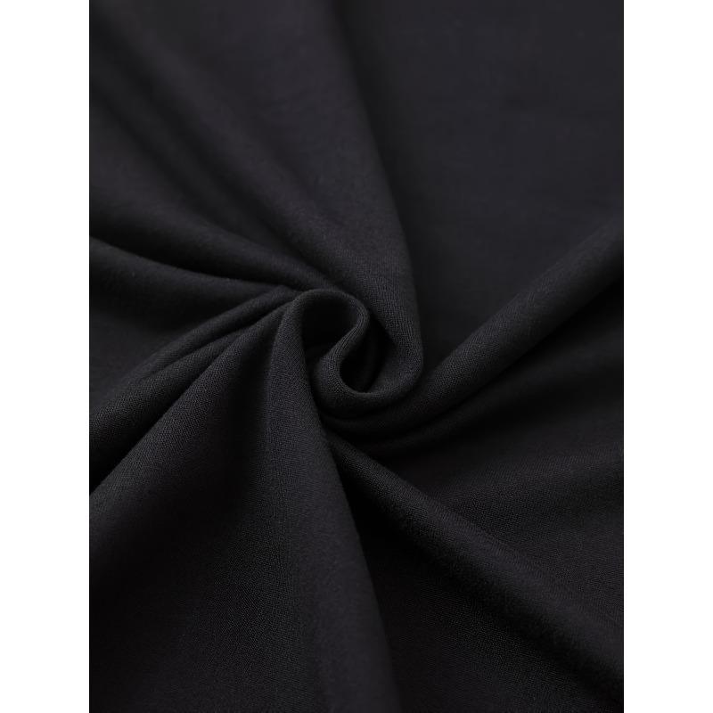 Европейский размер [Футболка с буквенным слоганом] Графическая футболка с буквенным слоганом - Повседневная с круглым вырезом и коротким рукавом, Машинная стирка