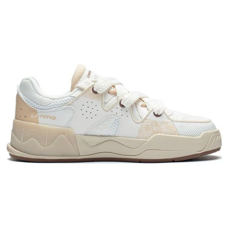 Li Ning CF Su Series Flash Star 2.0 износостойкие нескользящие низкие кроссовки для скейтбординга женские кроссовки Cloud-Mist-White AGLT088-2