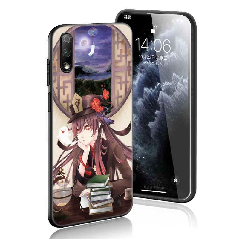 Чехол Genshin Impact Hutao для Huawei Honor 10X Lite 7A 8A 9X 20 Pro 7S 8C 8S 8X 9A 9C 10i 20i 30i 20E 20S 8 10 Lite, черный чехол