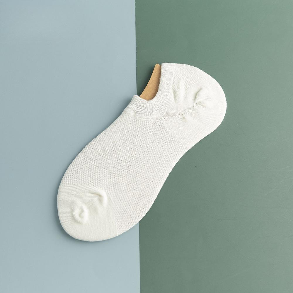 Мужские весенне-летние тонкие однотонные спортивные дышащие сетчатые носки-следки, которые не сползают