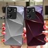 Геометрическая призма для Xiaomi Redmi 13C Note13 12 Pro Plus 5G Note 9 13T Pro POCO X6 F5 F6 Черный чехол для телефона из закаленного стекла