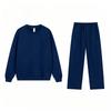 Unisex Reflective Stand Collar Zip-Up Hoodie Pants Set Casual Sportswear Loose Fit Cotton Blend