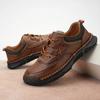 2024 Men's Casual Leather Shoes Breathable Low-cut Hiking Shoe Genuine Leather Casual Shoe Wear-resistant Men's Leather Shoes