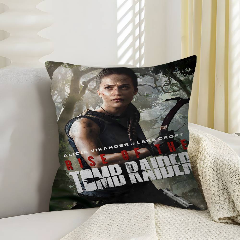 Popular Tomb Raider Pillow Covers Cartoon Sofa Decorative Home Doublesided Printing Short Plush Cute Cushion Cover