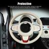 Красная накладка U-образной формы на руль из настоящего углеволокна для Fiat 500 Abarth 595 2016+