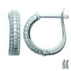 [L1172] - Silver Half Hoop Earrings 'Sissi' Silver White (rhodium-plated) - 13x3 Mm