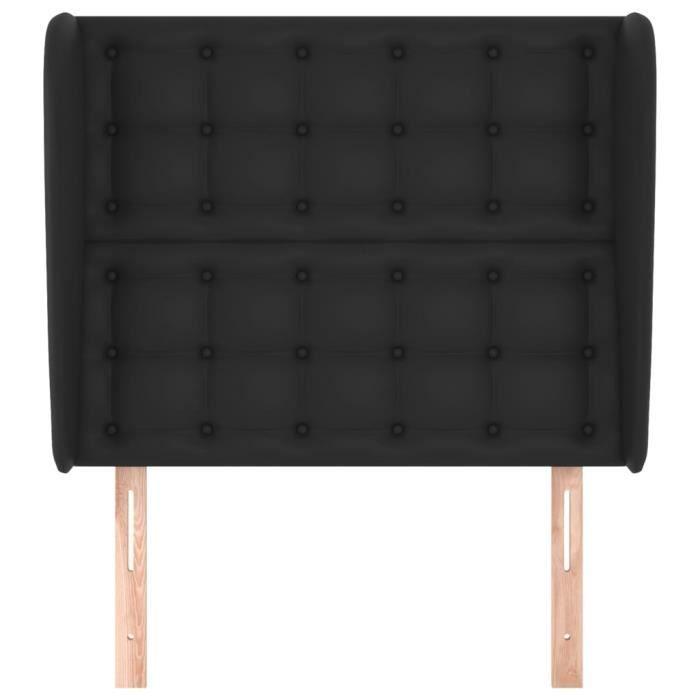 VidaXL Headboard with Ears Black 93x23x118-128 Cm Faux Leather3118034