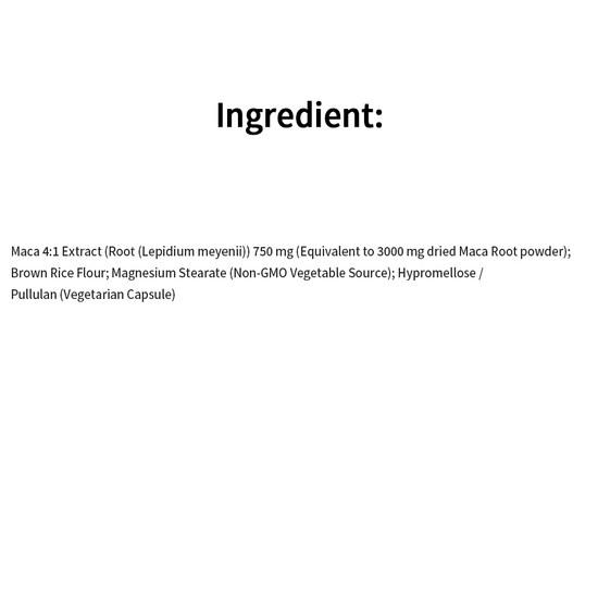 Organica Maca 750mg Vegetarian Capsules, 180 Pieces, 180 Veggie Capsules, 1 piece,Korean Health Food