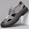 Сандалии мягкая подошва лето новые полые отверстия прохладная кожаная обувь мужская повседневная пляжная обувь мужская 2025