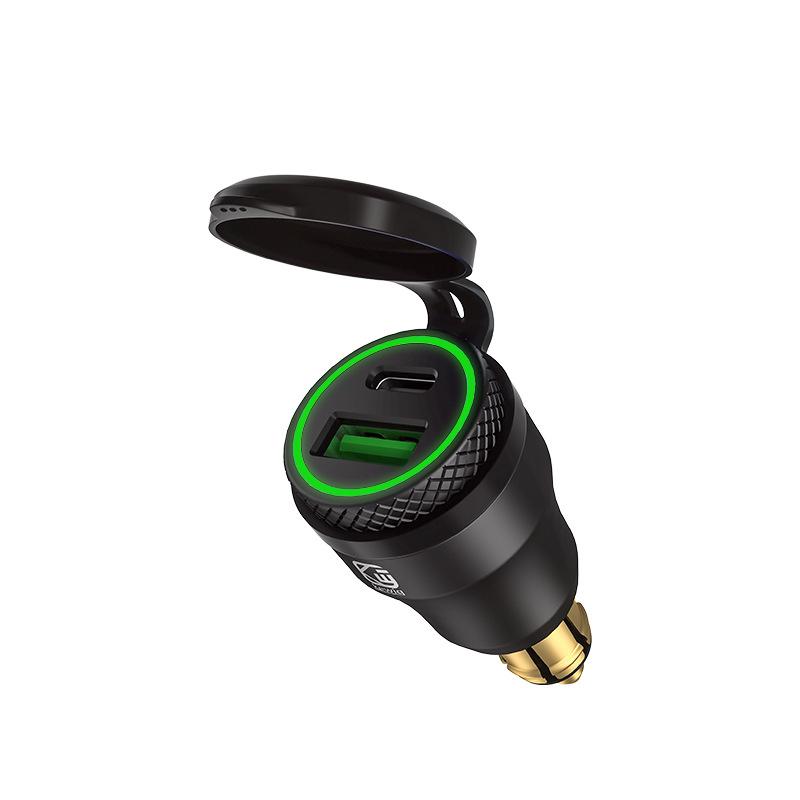 Алюминиевое зарядное устройство USB Type-c Pd Power Delivery 30 Вт Qc 3,0, быстрое зарядное устройство, водонепроницаемое для розетки Hella Din Bmw Ducati Triumph