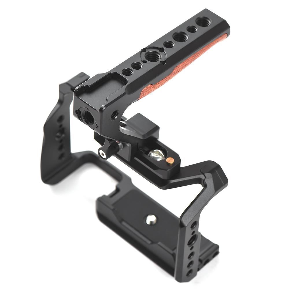 Camera Cage with Top Handle Aluminum Alloy Camera Video Cage with Cold Shoe Mount Numerous 1/4 Inch