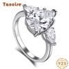 Tancise Women Classic 925 Sterling Silver Zircon Ring Ladies Jewelry Wedding Promise Party Gift