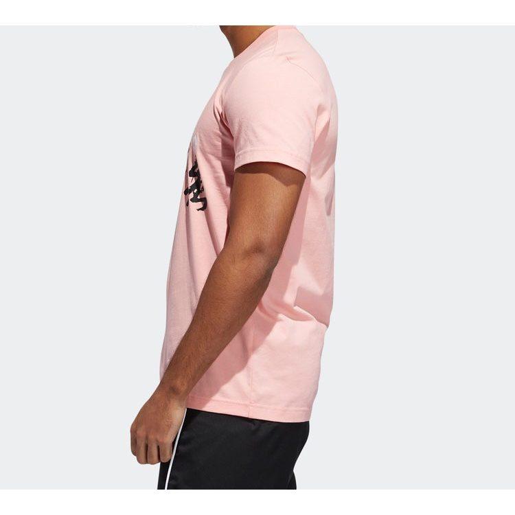 adidas Футболки Мужские Розовые С Круглым Вырезом Умеренный Прямой Крой FT8829