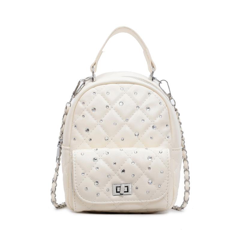 Новый мини-рюкзак для поездок на работу, женский, лето 2025, трендовый, в стиле маленького черного платья, с ромбовидной цепочкой, простой повседневный рюкзак на плечо