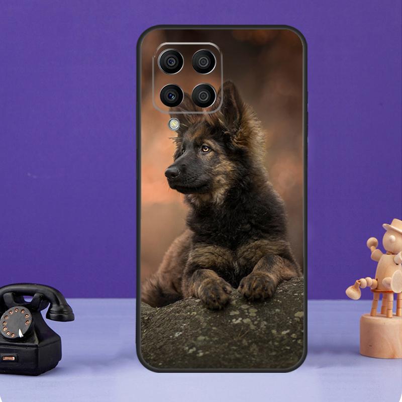 Чехол с немецкой овчаркой для Samsung Galaxy M12 M32 M52 M55 M13 M33 M53 M14 M34 M54 M20 M30s M31s M51 M31 M21