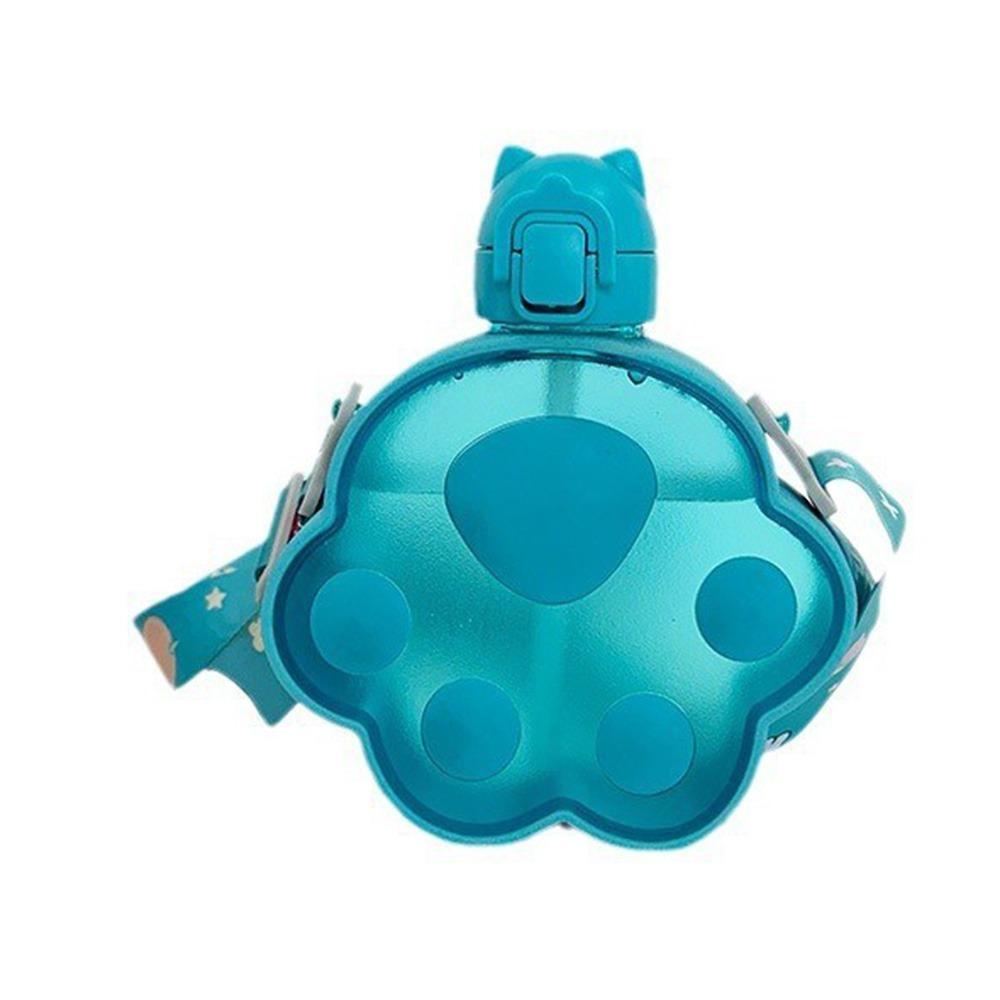 Регулируемый ремешок Бутылка для воды с кошачьей лапкой Мультяшный портативный чайник Удобный пластиковый стаканчик с соломинкой Велоспорт