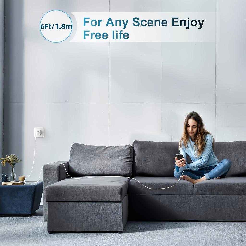 Двойной 40-ваттный штекер USB C для зарядки с 6-футовым магнитным кабелем USB-C для быстрой зарядки C/iWatch для Apple Watch Series и iPhone 15