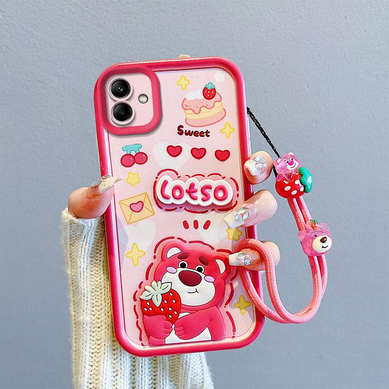 KEYSION Shockproof Case for Samsung A06 4G A05 A04 A04e with Lanyard Silicone Cute 3D Cartoon Doll Phone Cover for Galaxy M04 F04