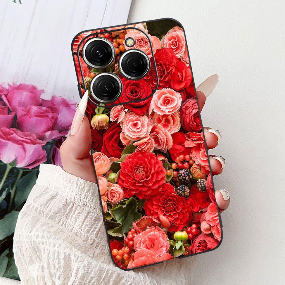 Для Tecno Spark 20 Pro KJ6 Задняя крышка Для Tecno Spark 20 Pro Чехол Черный Силикон Модный Роскошный Милый Мультяшный Ударопрочный Бампер