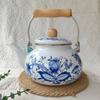 Enamel Teapot Porcelain Tea Pot 2.5L Vintage Large Capacity Floral Enameled
