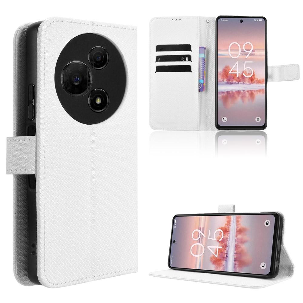 For TCL 60 NxtPaper 4G Leather Wallet Case with Strap Diamond Texture Phone Cover