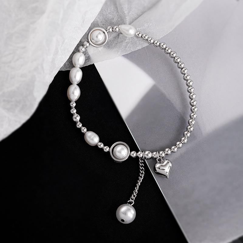 Браслет Banyan Tree S925 Silver Heart Pearl - корейский стиль Fresh Love Bead Design