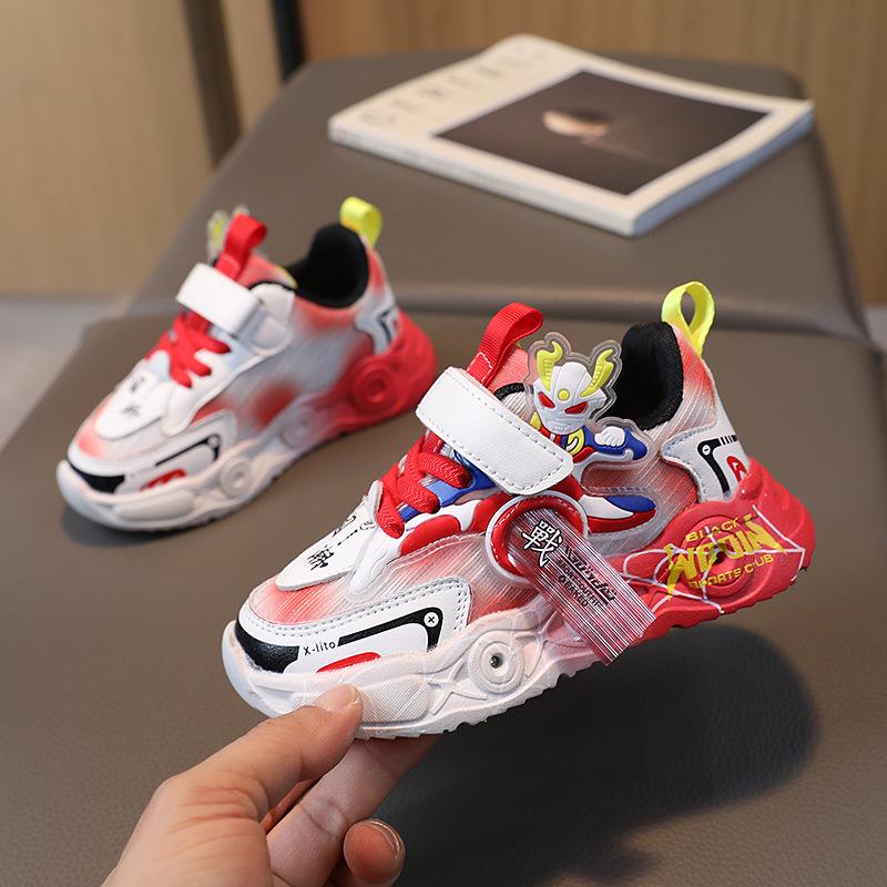 Кроссовки детские Luminous Mesh Ultraman Cartoon - унисекс 2023 года, дышащая спортивная обувь
