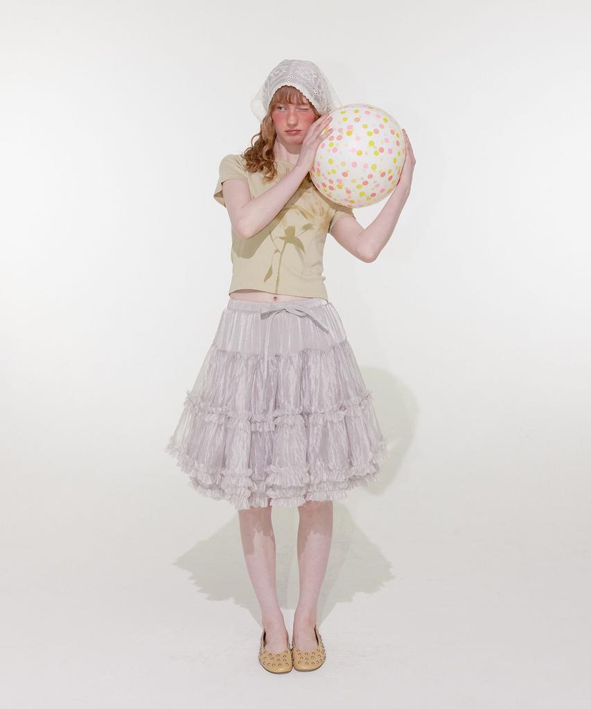 Lulu Seoul Tutu Midi Skirt (Light Gray)