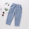 Детские летние легкие брюки из тенсела и хлопка с защитой от комаров - Унисекс, повседневные длинные джинсы для мальчиков и девочек