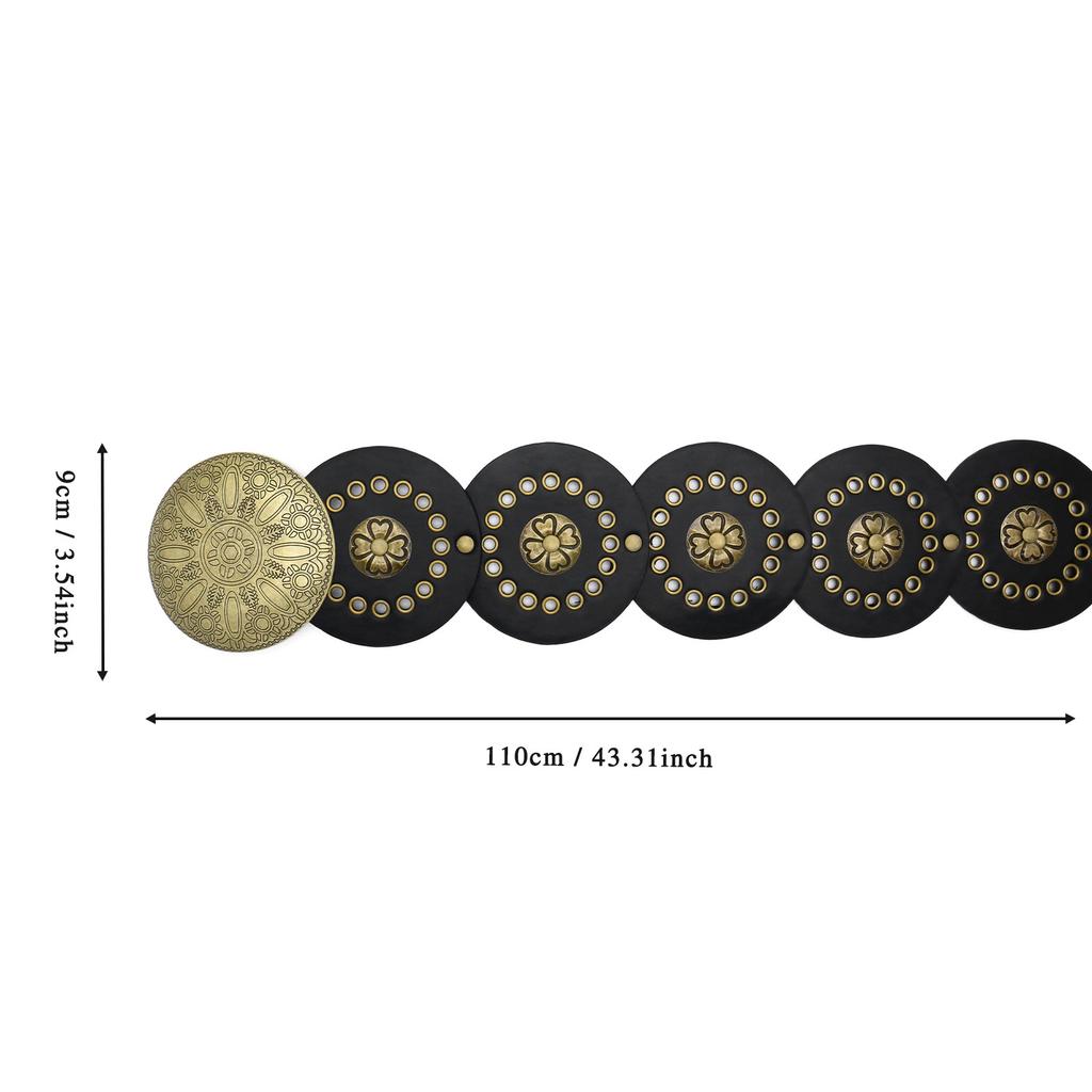 Винтажный западный джинсовый стиль Персонализированный ремень Женский металлический сращенный полый газовый глаз Поясная печать