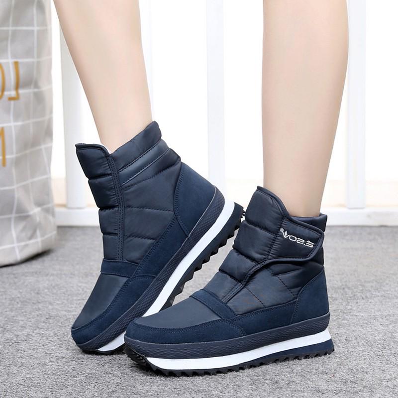 Мужские и женские зимние ботинки с плюшевой внутренней противоскользящей подошвой, сохраняющие тепло, водонепроницаемые лыжные ботинки