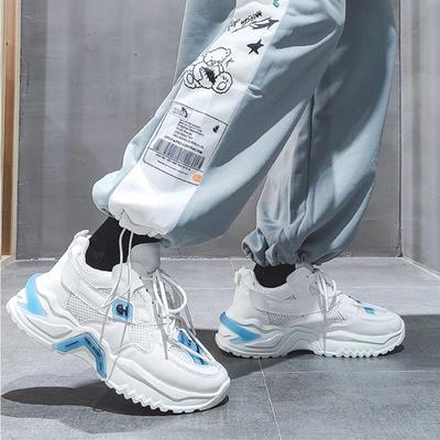 Новые сетчатые дышащие модные повседневные износостойкие нескользящие кроссовки на толстой подошве, удлиняющая обувь