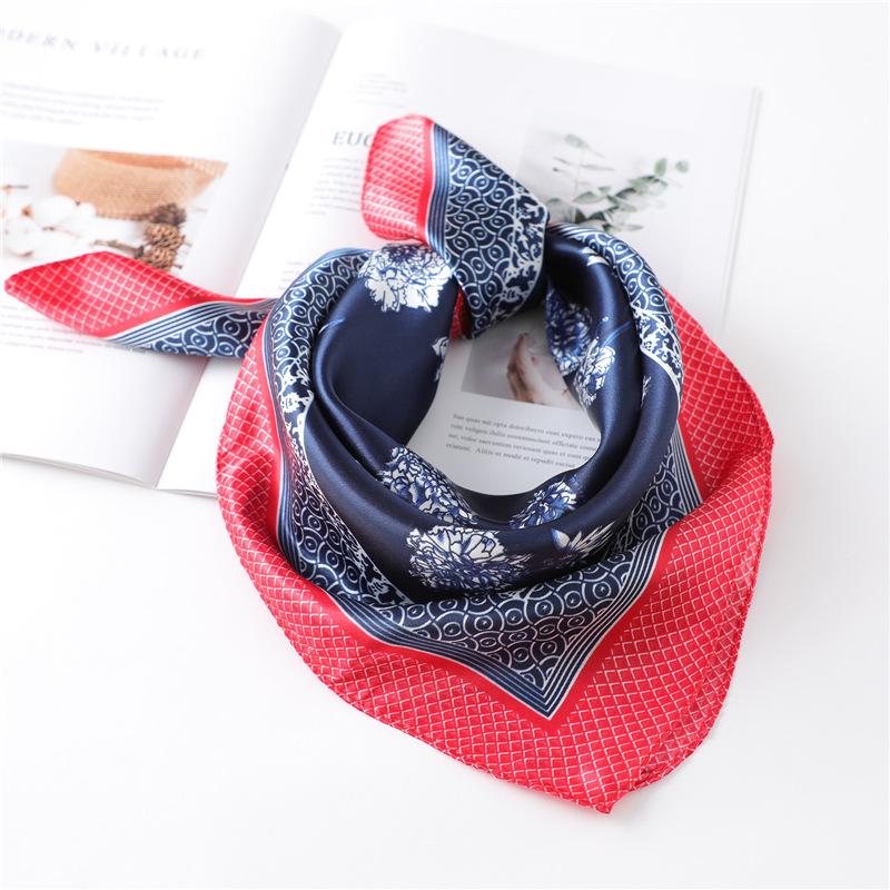 60cm Women'S New Versatile Simulated Silk Neck Protection Sunscreen Small Square Scarf Professional Scarf Headscarf