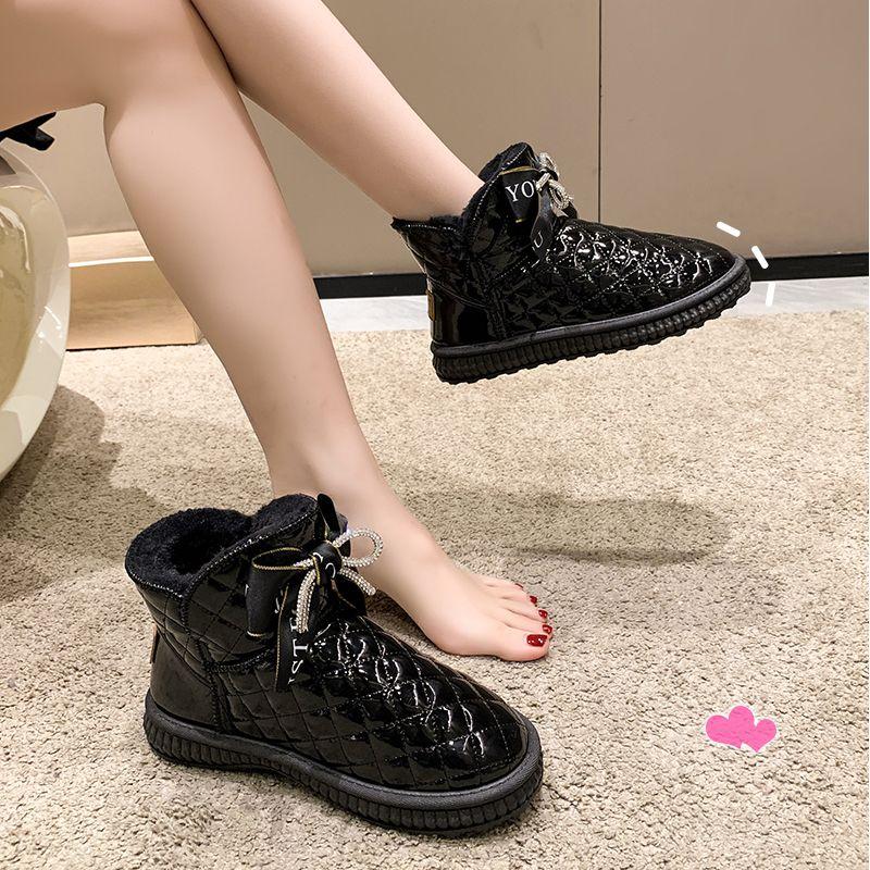 Ботинки для снега из натуральной мягкой кожи с толстой подошвой, женские, водонепроницаемые, зимние, теплые, с утолщенным хлопком, короткие ботинки из натуральной кожи