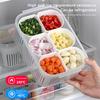 1 Piece Refrigerator Food Storage Containers with Lids Food Fresh Box with 6 Pcs Detachable Drain Basket for Onion Ginger YY067